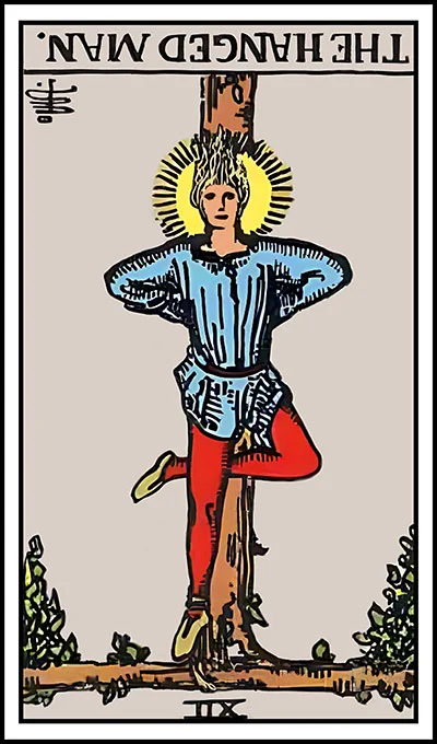 Karta Wisielec z talii Rider–Waite Tarot