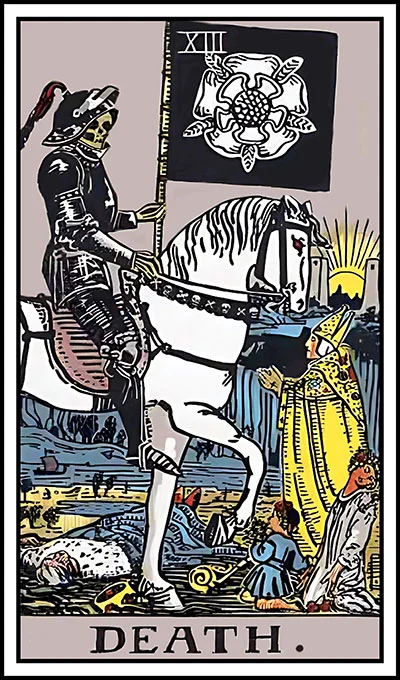 Karta Śmierć z talii Rider–Waite Tarot