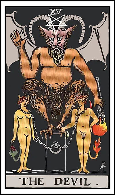 Karta Diabeł z talii Rider–Waite Tarot