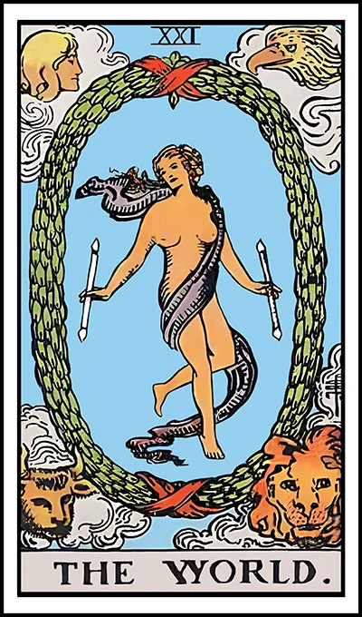 Karta Świat z talii Rider–Waite Tarot