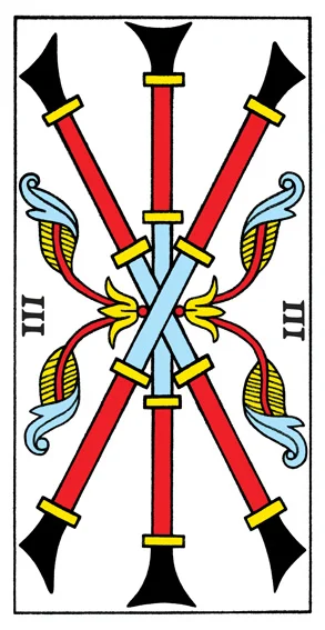 Karta Trzy Buław - Tarot marsylski