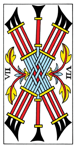 Karta Siedem Buław - Tarot marsylski