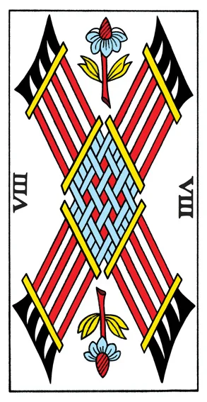 Karta Osiem Buław - Tarot marsylski