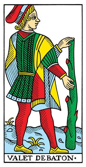 Karta Walet Buław - Tarot marsylski