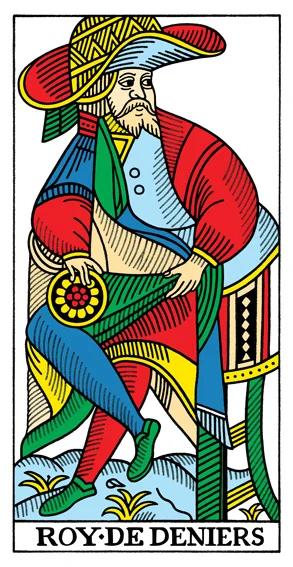 Karta Król Denarów - Tarot marsylski