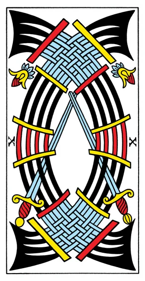 Karta Dziesięć Mieczy - Tarot marsylski