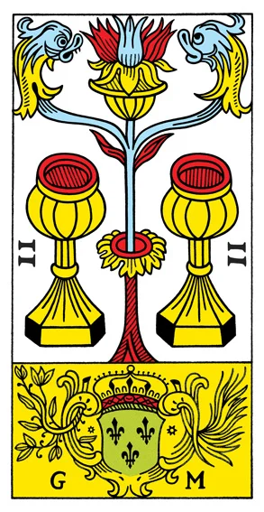 Karta Dwa Kielichów - Tarot marsylski