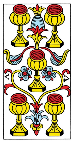 Karta Pięć Kielichów - Tarot marsylski