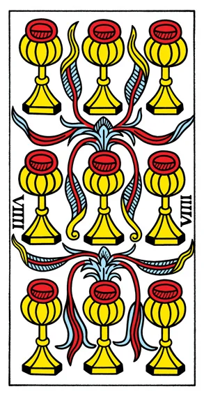 Karta Dziewięć Kielichów - Tarot marsylski