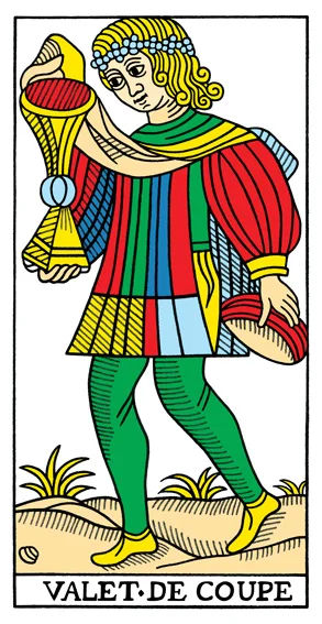 Karta Walet Kielichów - Tarot marsylski