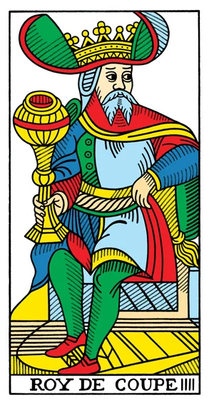 Karta Król Kielichów - Tarot marsylski